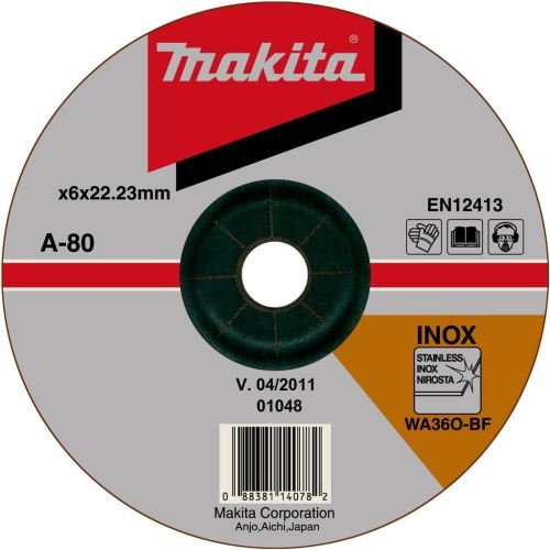 MAKITA brusni disk od nehrđajućeg čelika 230x6x22,23 mm A-80896