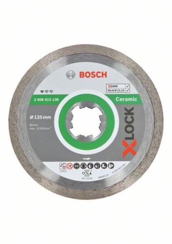 BOSCH X-LOCK Dijamantna rezna ploča Standard for Ceramic system 125 x 22,23 x 1,6 x 7 mm 2608615138