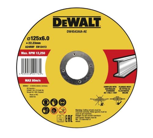 DeWALT Rezna ploča za metal 125 x 22,23 x 6 mm DW4543AIA