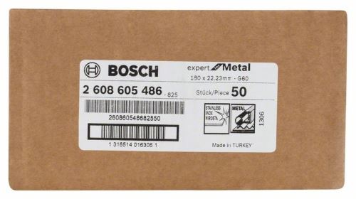 BOSCH Vlaknasta brusna ploča R444, Expert for Metal D = 180 mm; G = 60 2608605486