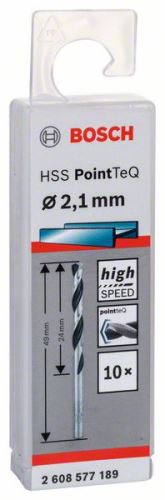 BOSCH spiralno svrdlo HSS PointTeQ 2,1 mm (10 kom) 2608577189