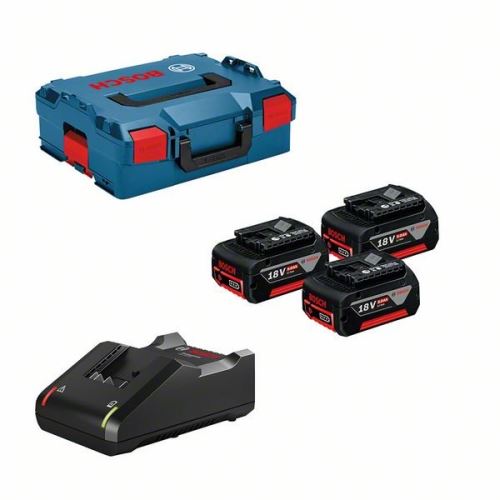 Bosch Professional set: 3x baterija GBA 18V 5.0 Ah + GAL 18V-40 u L-BOXX 136 0615990L3T