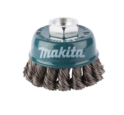 MAKITA četka u obliku šalice 75 mm, pletena žica od nehrđajućeg čelika 0,5 mm D-77497