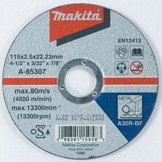 MAKITA oštrica čelik za rezanje 115x2,5x22,23 mm A-85307