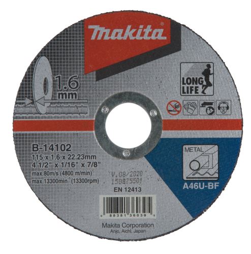 MAKITA oštrica čelik za rezanje 115x1,6x22,23 mm B-14102