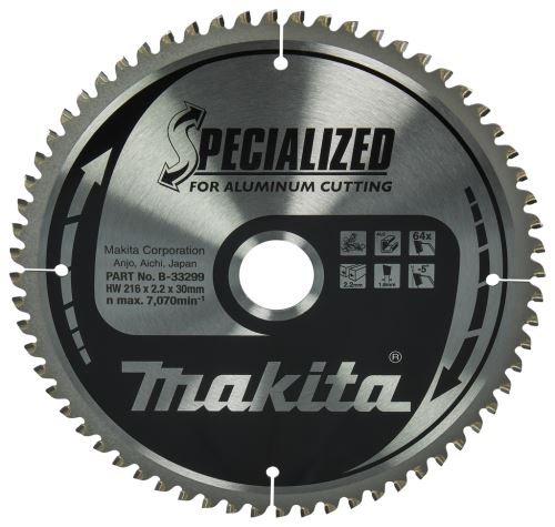 MAKITA list pile aluminij SPECIALIZED 216x2.2x30 mm 64 zuba B-33299