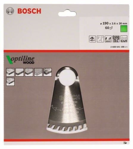 BOSCH List pile Optiline Wood 190 x 30 x 2,6 mm, 60 2608641188