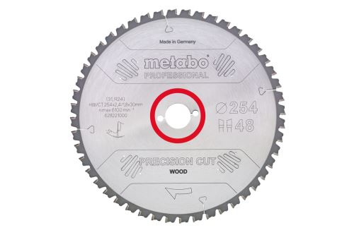 METABO List pile "precision cut wood - professional", 250 x 30 mm, 60 zuba, 5° neg 628048000