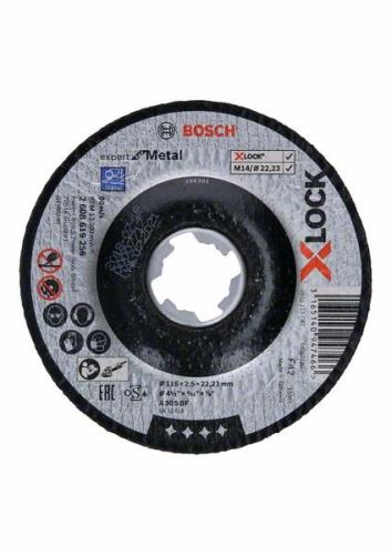 BOSCH X-LOCK Lomljena rezna ploča Expert for Metal system 115×2,5×22,23 A 30 S BF, 115 mm, 2,5 mm 2608619256