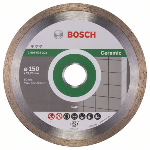 BOSCH Dijamantna rezna ploča Standard for Ceramic 150 x 22,23 x 1,6 x 7 mm 2608602203