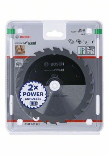 BOSCH List pile za akumulatorske pile; Standard za drvo 150x20/16x1.6/1.0x24T 2608837674