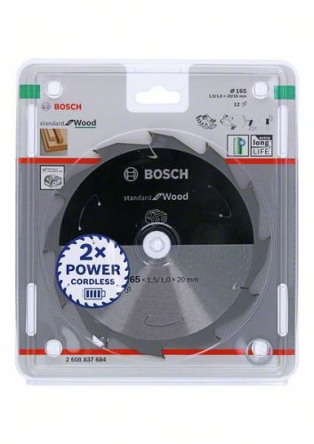 BOSCH List pile za akumulatorske pile; Standard za drvo 165x20/16x1.5/1.0x12T 2608837684