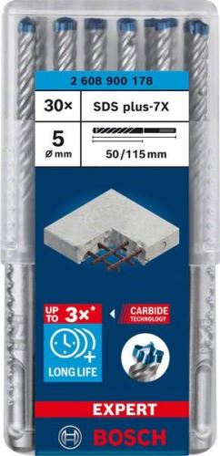 BOSCH EXPERT svrdlo SDS plus-7X, 5x50x115 30 kom 2608900178