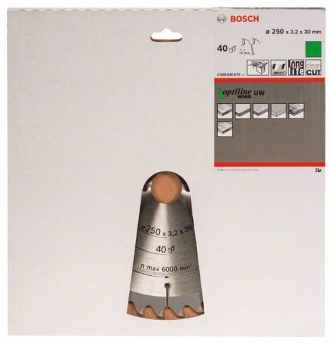 BOSCH List pile Optiline Wood 250 x 30 x 3,2 mm, 40 2608640670