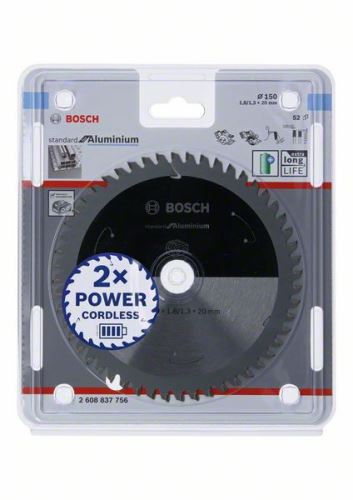 BOSCH List pile za akumulatorske pile; Standardno za aluminij 150x20x1.8/1.3x52T 2608837756