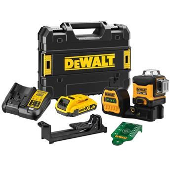 DeWALT set DCD701 bušilica odvijač + DCE089 Cross laser zeleni 12V 2.0 Ah Li-Ion u koferu TSTAK DCK212D2T