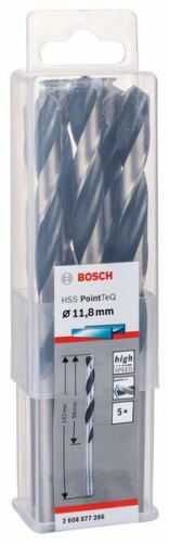 BOSCH spiralno svrdlo HSS PointTeQ 11,8 mm (5 kom) 2608577286