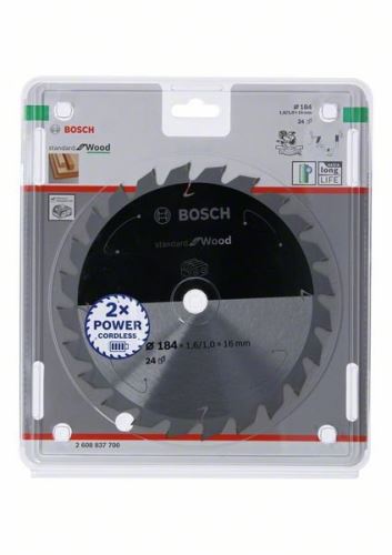 BOSCH List pile za akumulatorske pile; Standard za drvo 184x16x1.6/1.0x24T 2608837700