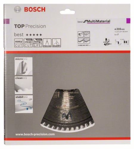 BOSCH List pile za kružne pile Top Precision Best for Multi Material 216 x 30 x 2,3 mm, 64 2608642097