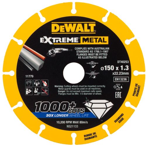 DeWALT Dijamantna oštrica EXTREME METAL 150 x 1,3 mm DT40253