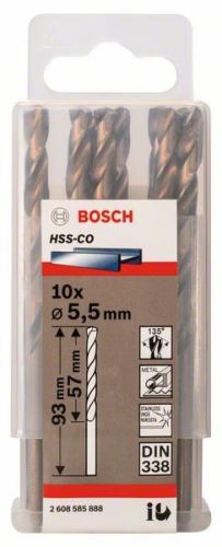 BOSCH Svrdla za metal HSS-Co, DIN 338 5,5 x 57 x 93 mm (10 kom) 2608585888