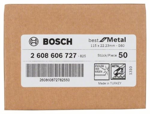 BOSCH vlaknasta brusna ploča R574, Best for Metal D = 115 mm; G = 60 2608606727