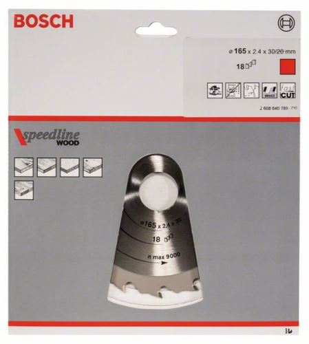 BOSCH List pile Speedline Wood 165 x 30 x 2,2 mm, 18 2608640789