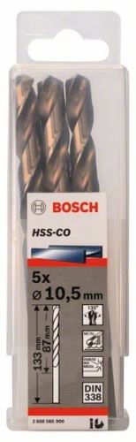 BOSCH Svrdla za metal HSS-Co, DIN 338 10,5 x 87 x 133 mm (5 kom) 2608585900