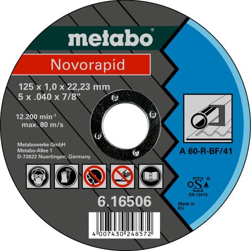 METABO Rezna ploča Novorapid 125x1,0x22,23 616506000