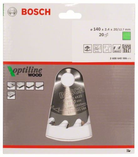 BOSCH List pile Optiline Wood 140 x 20/12,7 x 2,4 mm, 20 2608640586