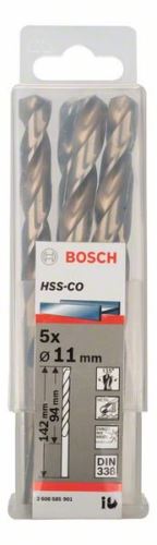 BOSCH svrdla za metal HSS-Co, DIN 338 11 x 94 x 142 mm (5 kom) 2608585901