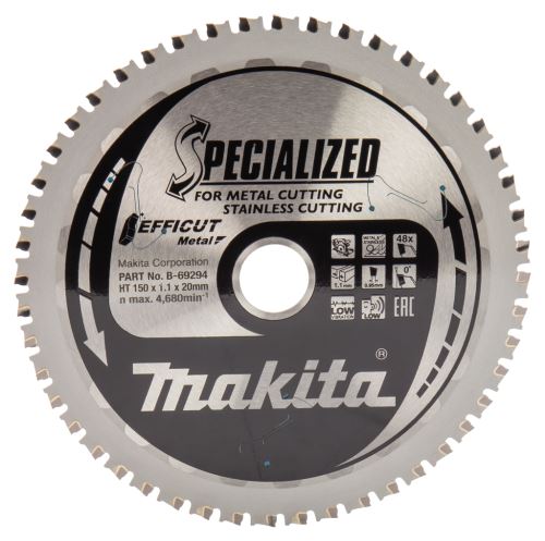 MAKITA čelični list pile Efficut 150x1,1x20 mm 48 zuba B-69294