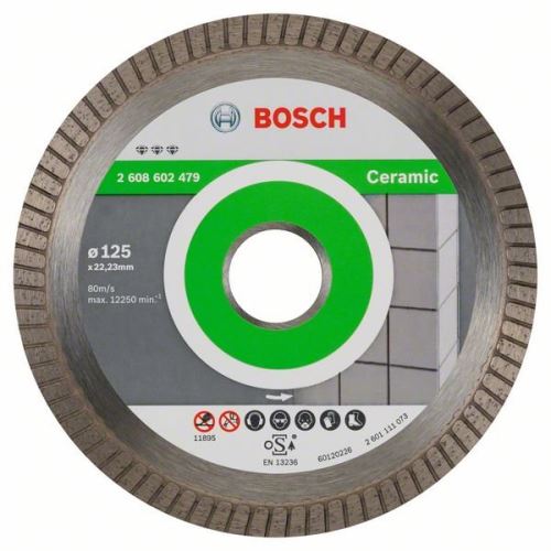 BOSCH dijamantna rezna ploča Best for Ceramic Extra-Clean Turbo 125 x 22,23 x 1,4 x 7 mm 2608602479