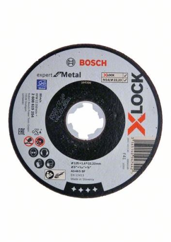 BOSCH X-LOCK Ravna rezna ploča Expert for Metal system 125×1.6×22.23 AS 46 S BF, 125 mm, 1.6 mm 2608619254