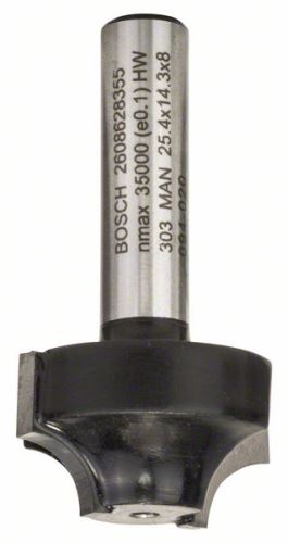 BOSCH Rezač profila E 8 mm, R1 6,3 mm, D 25,4 mm, L 14 mm, G 46 mm 2608628355