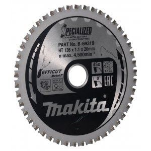 MAKITA čelični list pile Efficut 136x1,1x20 mm 45 zuba B-69319