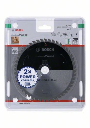 BOSCH List pile za akumulatorske pile; Standard za drvo 160x20/15,875x1,5/1,0x48T 2608837678