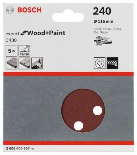 BOSCH brusni papir (5 kom); 115 mm, 240 2608605657