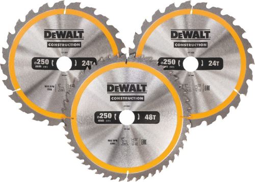 DEWALT CONSTRUCTION set listova pile, 250 x 30 mm (3 kom) DT1963