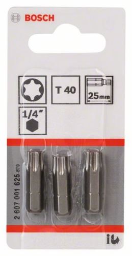 BOSCH Bit odvijač extra tvrdi Extra-Hart T40, 25 mm (3 kom) 2607001625