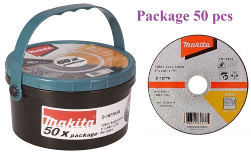 MAKITA rezni disk od nehrđajućeg čelika 125x1,2x22,23 mm, 50 kom D-18770-50