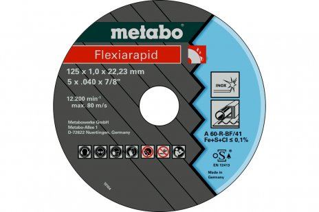 METABO Brusna ploča Flexiarapid 105 x 1,6 x 16,0 INOX, TF 41 616180000