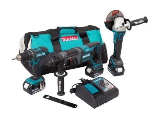 MAKITA Li-ion LXT 18V baterija za stroj / brusilica DGA504 + čekić DHR241 + odvijač DDF482 / DLX3078TX1