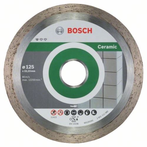 BOSCH Dijamantna rezna ploča Standard for Ceramic 125 x 22,23 x 1,6 x 7 mm (10 kom) 2608603232