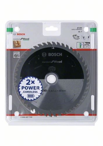 BOSCH List pile za akumulatorske pile; Standard za drvo 190x30/20x1.6/1.1x48T 2608837710