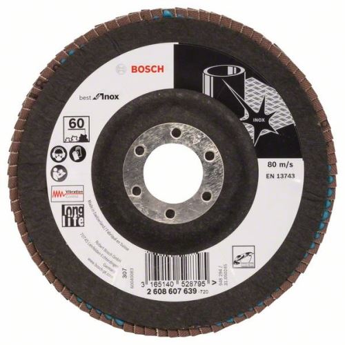 BOSCH lamelna brusna ploča X581, Best for Inox 125 mm, 22,23 mm, 60 2608607639