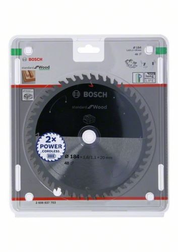 BOSCH List pile za akumulatorske pile; Standard za drvo 184x20x1.6/1.1x48T 2608837703