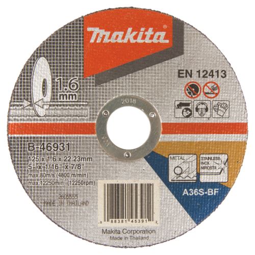 MAKITA ploča za rezanje od nehrđajućeg čelika 125x1,6x22,23 mm B-46931