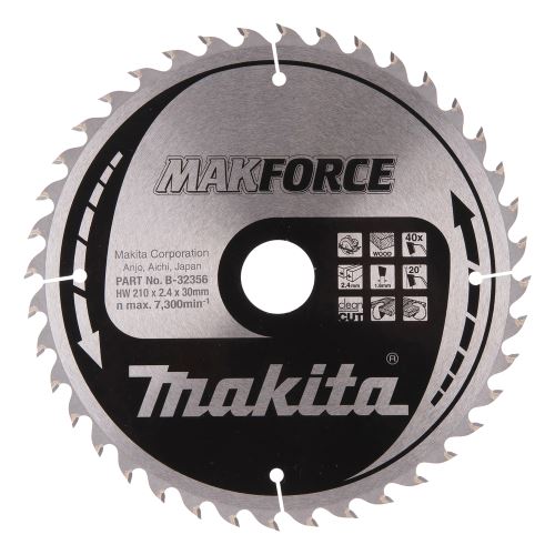 MAKITA list pile za drvo MAKFORCE 210x2,4x30 mm 40 zuba B-32356