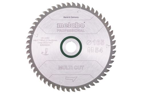 METABO List pile 165 x 20 mm, 54 zuba, 5° Power Cut prof 628293000